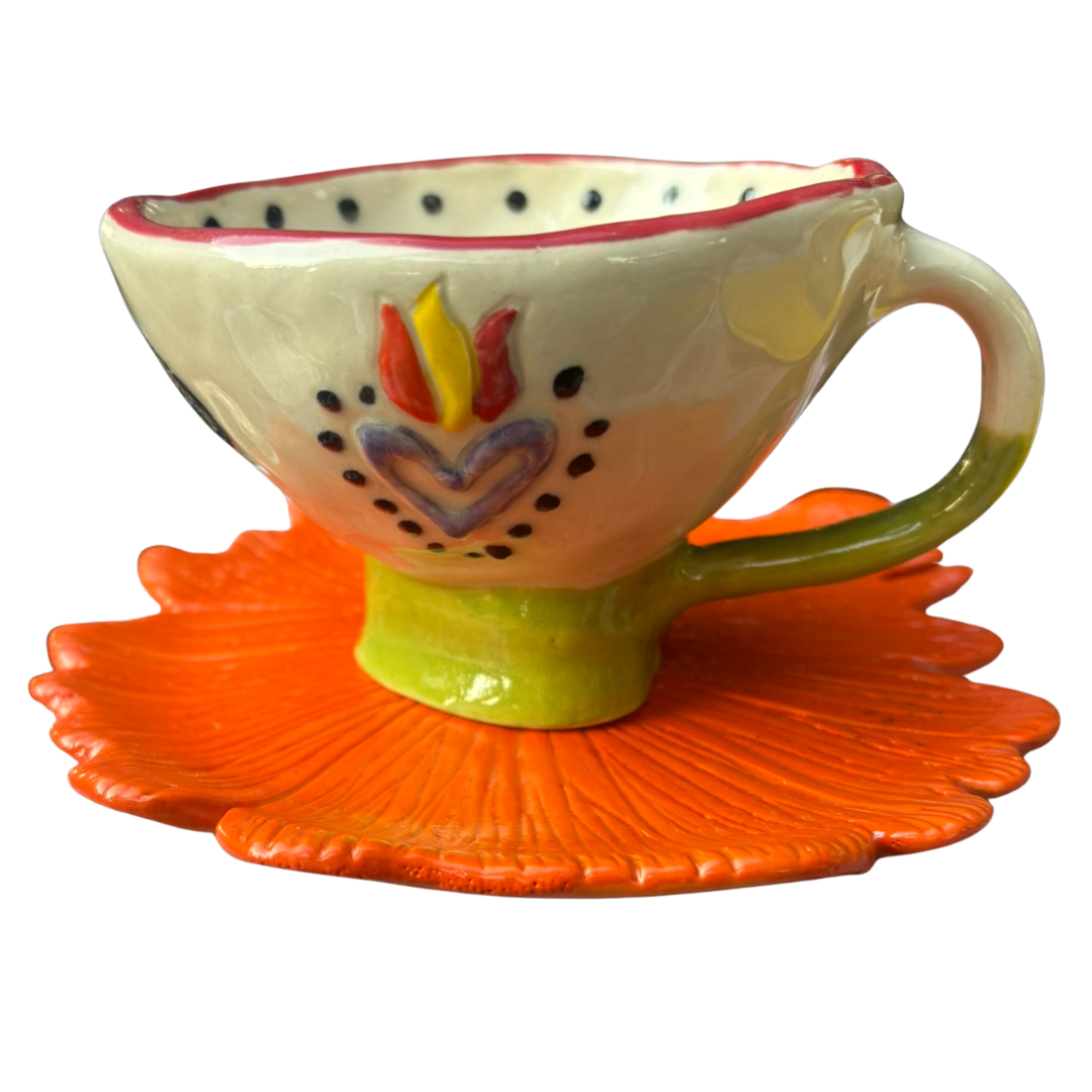Frida's Marigold Passion - Cup and Saucer